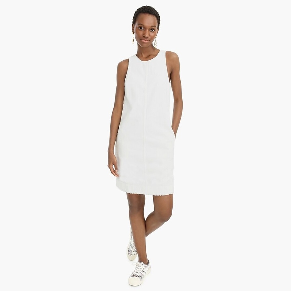 J. Crew White Denim Shift Dress